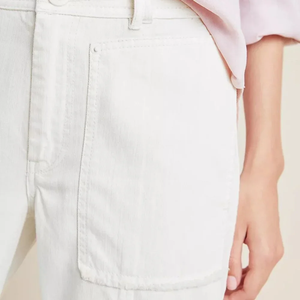by Anthropologie Relaxed Utility White Pant 27 - Picture 8 of 9